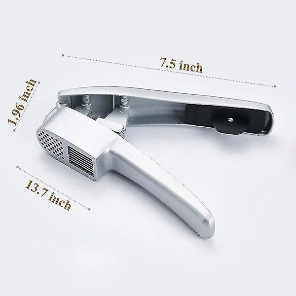Vitlökspress 2 i 1, Vitlöksskärare i aluminium med ergonomiskt handtag, Köksredskap
