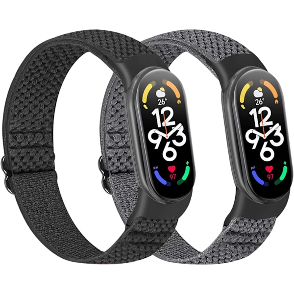 2-pack stretchiga nylonarmband för Xiaomi Mi Band 7/6/5