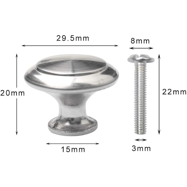 10-pack lådknoppar - skåpdörrknoppar med skruvar (legering &