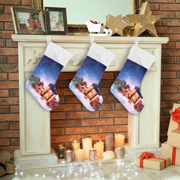 Julklapp, Personliga Julklappsstrumpor 2-pack Magisk Lykta Jul 45,7 cm Julstrumpor Hängande Ornament Eldstad för Träd