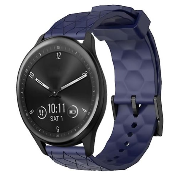 For Garmin Vivomove Sport 20 mm fotballmønster ensfarget silikonklokkebånd RGK Navy Blue