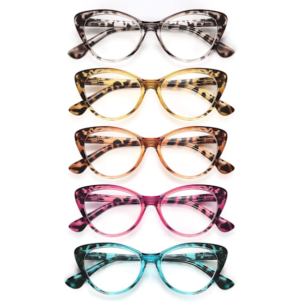 Blåljussperrande läsglasögon för kvinnor (5-pack) - Cat Eye