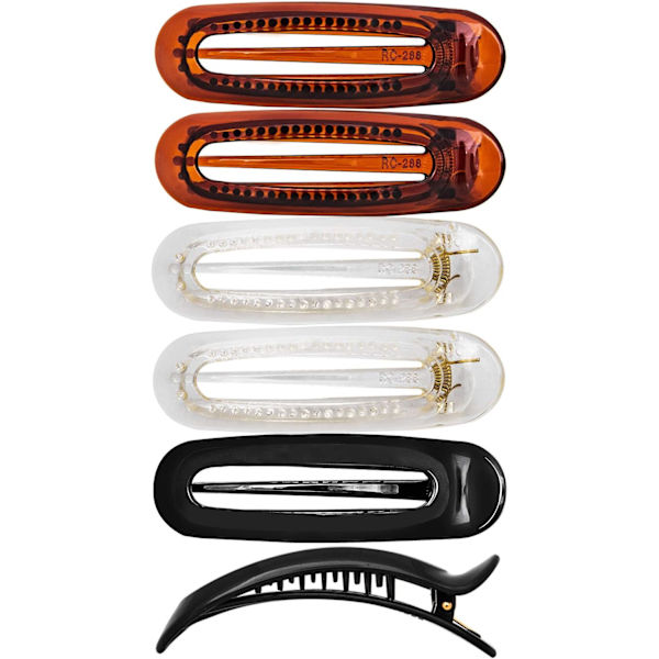 6 st Womens French Barrette - Klassisk anknäbb Alligator Clips Side Slide Grip