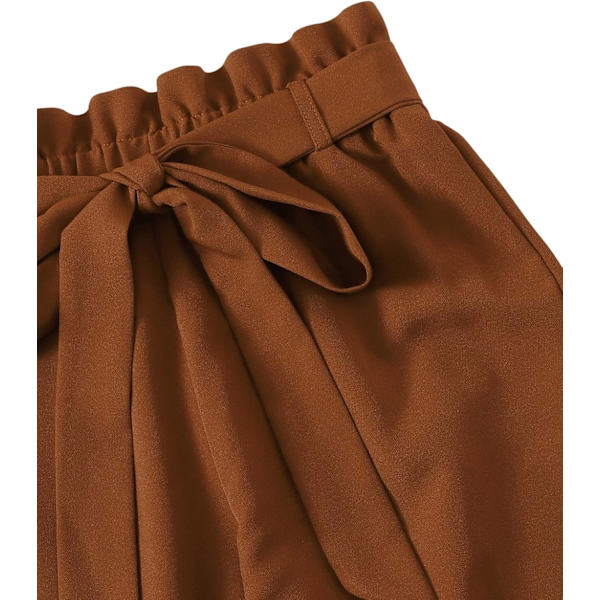 Kvinnors 2-delade outfits En axel långärmad crop top och bältade byxor