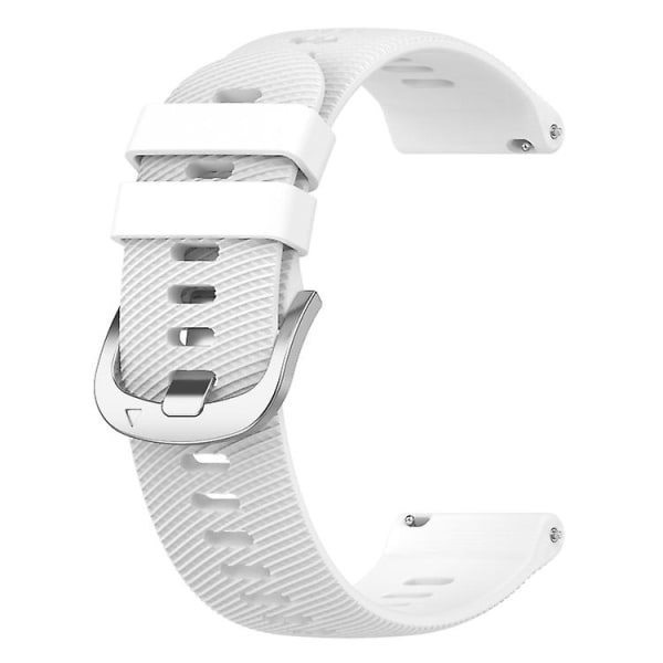 För Garmin Vivomove 3s 18mm enfärgat silikonklockarmband UDX White