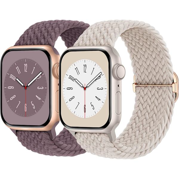 Flätad Solo Loop kompatibel med Apple Watch Band 38 mm