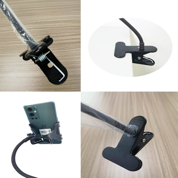 Svanehals Lazy Mobiltelefonholder, Universal Skrivebord Jern Metall Mobiltelefonholder med Justerbar Svanehalsarm, Mobilfeste for Seng, Skrivebord, Kontor