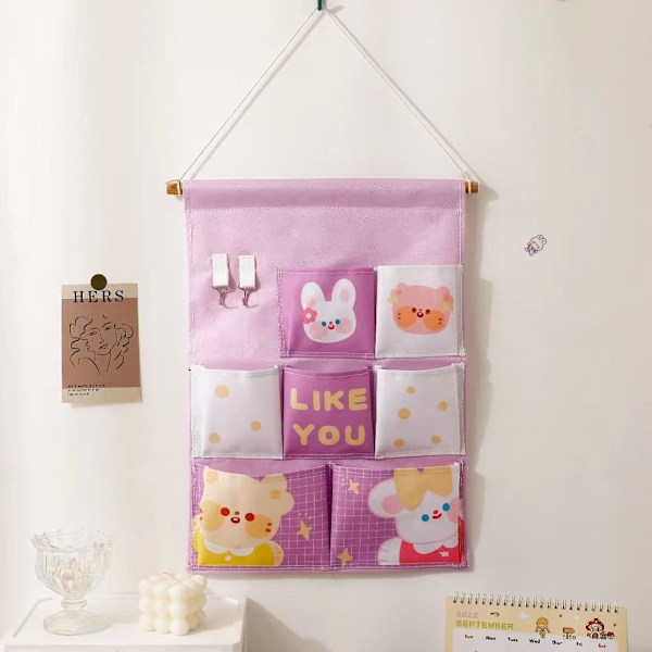 Kawaii hængende organizer med lommer og 2 kroge Kawaii Room