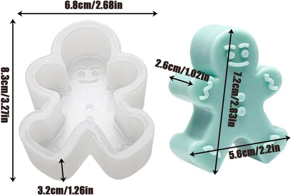 3D Julelysforme, Hjorte Silikone Sæbeforme til Lysfremstilling, Honningkagemandsforme, DIY Badebombe Chokolade Kagedekoration, Ideel DIY