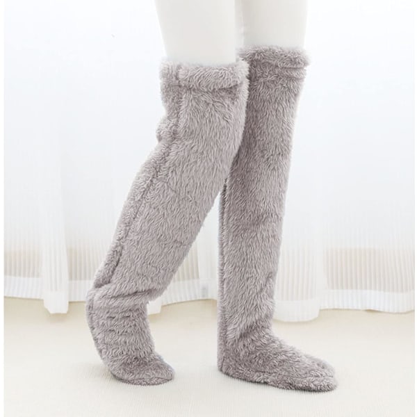 Over Knee Fuzzy Socks - Plush Lange Benvarmere