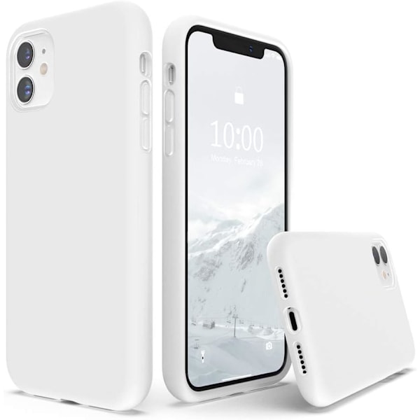 Kompatibel med iPhone 11 Deksel 6.1 tommer, Fortykket Design Flytende Silikon Telefondeksel (med Mikrofiberfôr) for iPhone 11 2019, Hvit Hvit