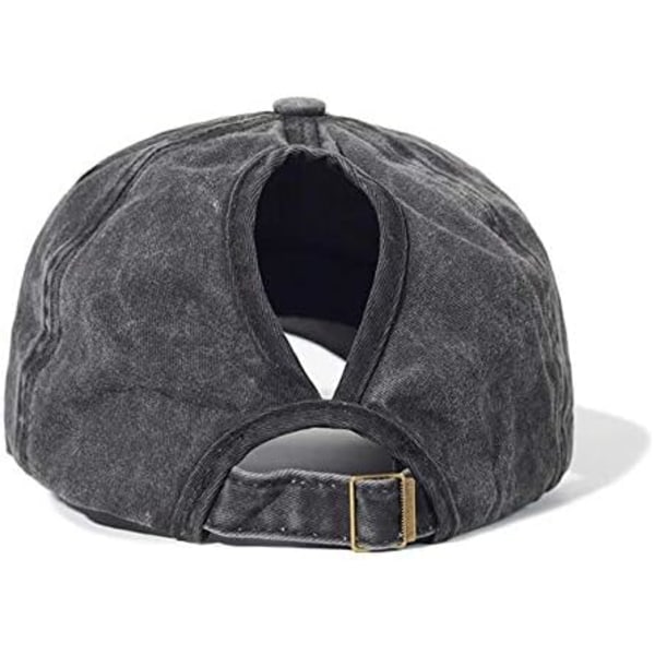 Vasket Ponytail Hatte Pony Hale Caps Distressed-Baseball til Kvinder