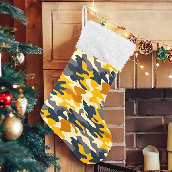Jule-Strømpe, Personlige Jule-Strømper 2-pak Orange Camouflage 45,7 cm Jule-Strømper Hængende Ornament Pejs til Trædekoration