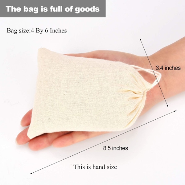 50 stk Musselinposer Bomull Snøretrekkposer Sachet Bag for Hjem