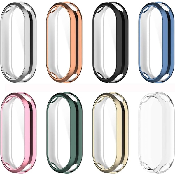 8-pack 8 färger Klockfodral Kompatibelt för XiaoMi Mi Band 9/9 NFC TPU Skärmskydd Skyddande Hölje Stötfångare. mix