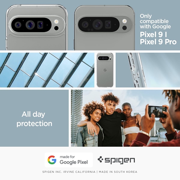 Ultra Hybrid Skal Designat för Pixel 9 Pro XL (2024) [Anti-Gulning], [Militärklassat Skydd] - Klar Kristallklar