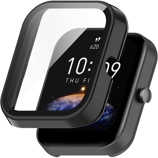 Klockfodral Kompatibelt för Amazfit Bip 3 Pro/Bip 3 Klockfodral, Skärmskydd Allround Fodral Hård PC Stötfångare Fulltäckande Skalfodral för Bip 3/B