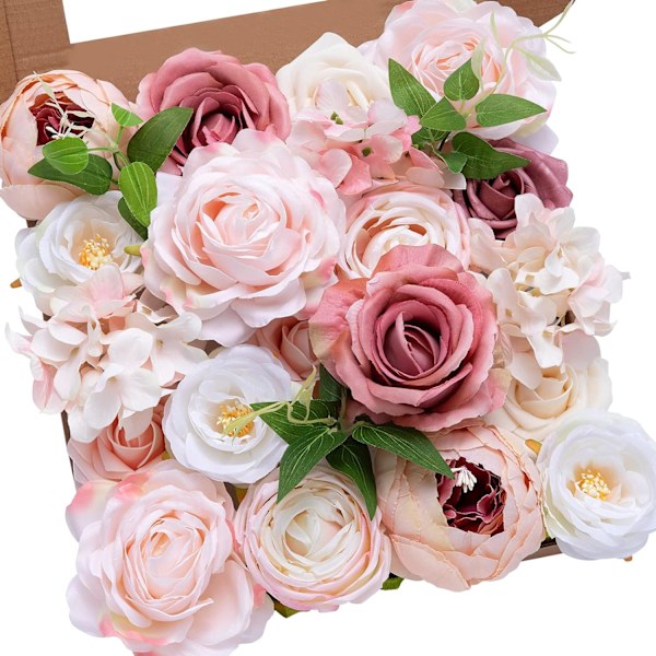 Konstgjorda blommor rosa pioner sidenblommor konstgjorda blommor med stjälkar dammiga