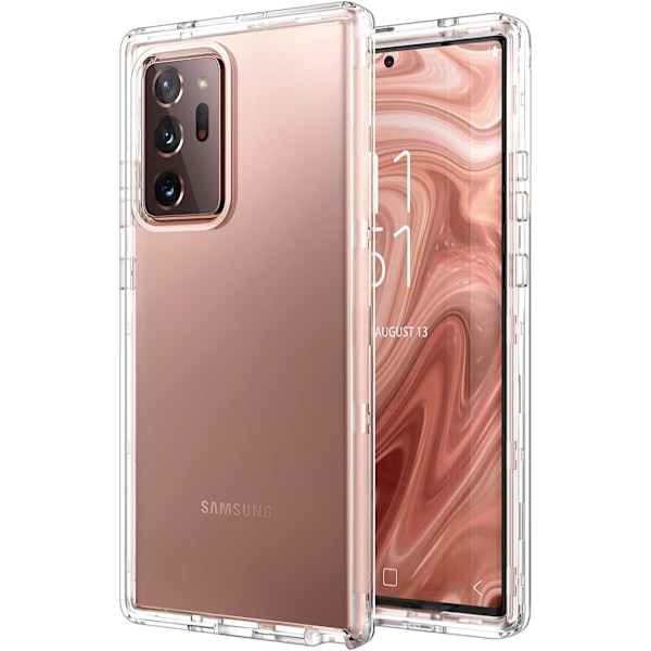 Galaxy Note 20 Ultra Klar 3-i-1 Full Body Kraftigt Stötsäkert TPU Bumper Skal, 6.9 tum Klar