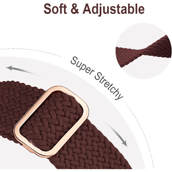 Flätad Solo Loop kompatibel med Apple Watch Band 38 mm