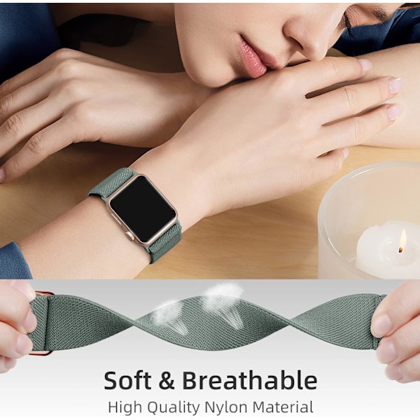 Stretchbare nylon solo-band som er kompatible med Apple Watch