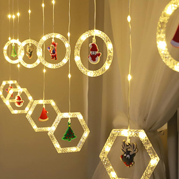 20Ft 100 LED-lampor Julstjärnig Fönstergardin Ljus, USB-drivna Stjärngardin