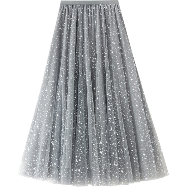 Kvinnors tyllkjol Blommigt tryck Mesh Elastisk hög midja Lagerad Tutu kjol