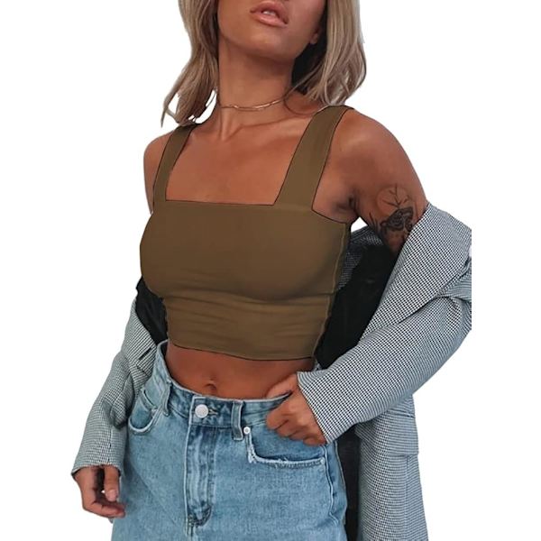 Kvinners Sexy Ermeløs Skinny Basic Stropp Tank Tops