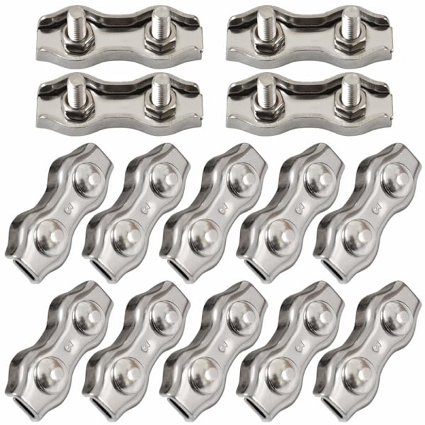 1/8 tommer M3 rustfritt stål Duplex 2-polet kabelklemme
