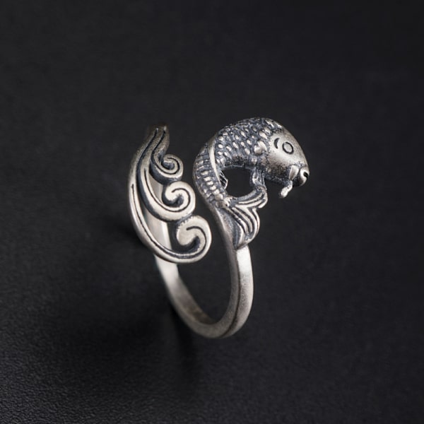 Kvinnors Koi Ring - Etnisk stil Fisk Finger Ring Öppen Ring