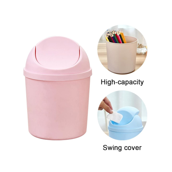Plast Mini Soptunna Soptunna med Svinglock Tiny Desktop W