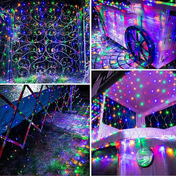 12ft x 5ft 360 LED Julgransnätljus, 8 lägen Busk Nätljus Anslutningsbara, Timer, Vattentäta för Julgranar, Buskar, Trädgård, Utomhus