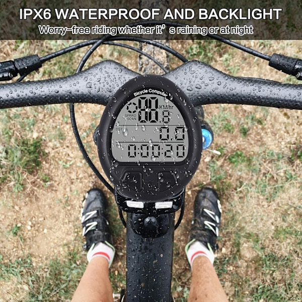 Kablet/trådløs cykelcomputer - MPH KM/H cykelhastighedsmåler