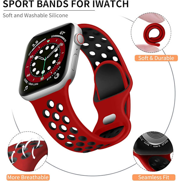 Kompatibel med iWatch Band 41mm 40mm 38mm Silikon