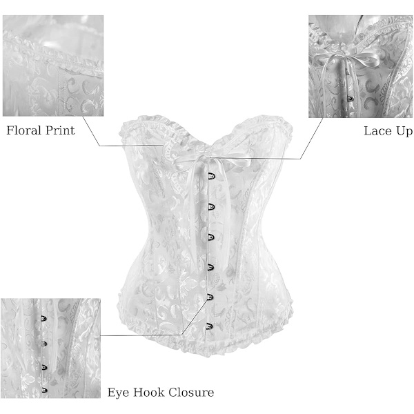 Kvinnors snörning benad överbyst korsett blommig underkläder body shaper korsett topp