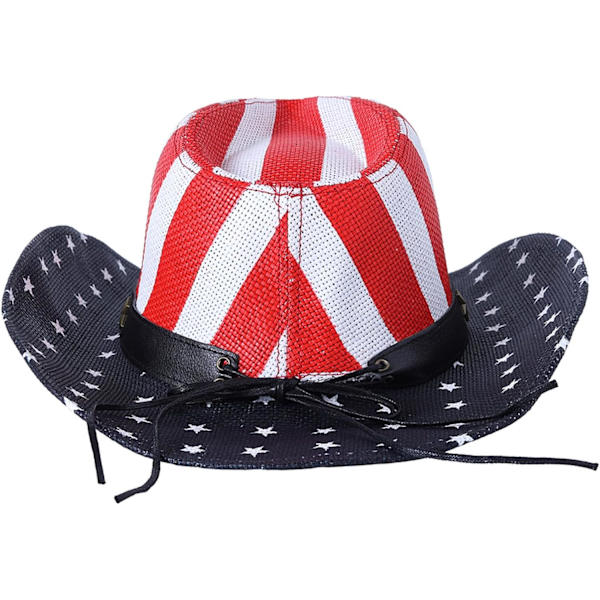 Cowboyhattar, Klassisk Amerikansk Flagga Sommar Solhatt Western Cowboyhatt Halmhatt