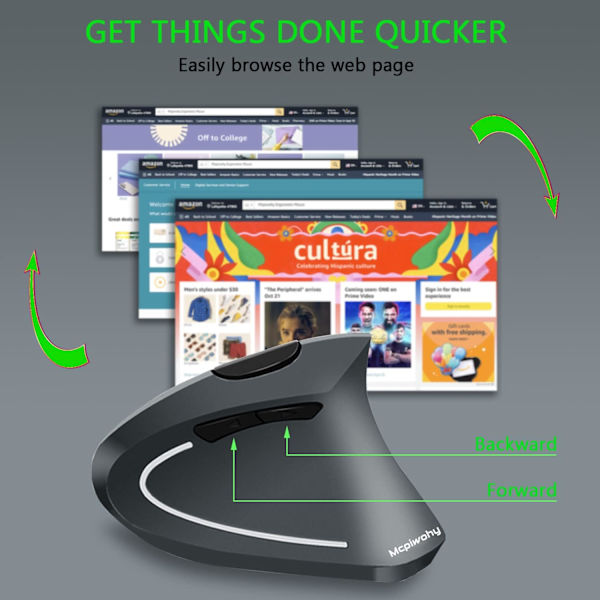 Ergonomisk mus, optisk vertikal mus Genopladelig USB