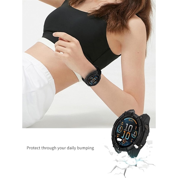 Skal för Garmin Enduro 3–51mm, Smartwatch Skydd TPU Material, Lätt att Installera, Fallsäkert, Mjukt, Skyddande Skal för Enduro 3 (Svart) Svart