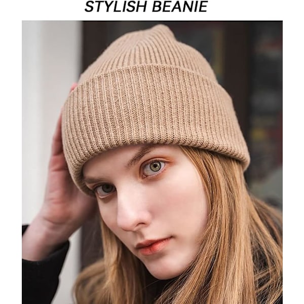 Vinterlue Lue. Varm Strikket Lue Kasjmir Lue Unisex Hodeskallelue Herre Varm