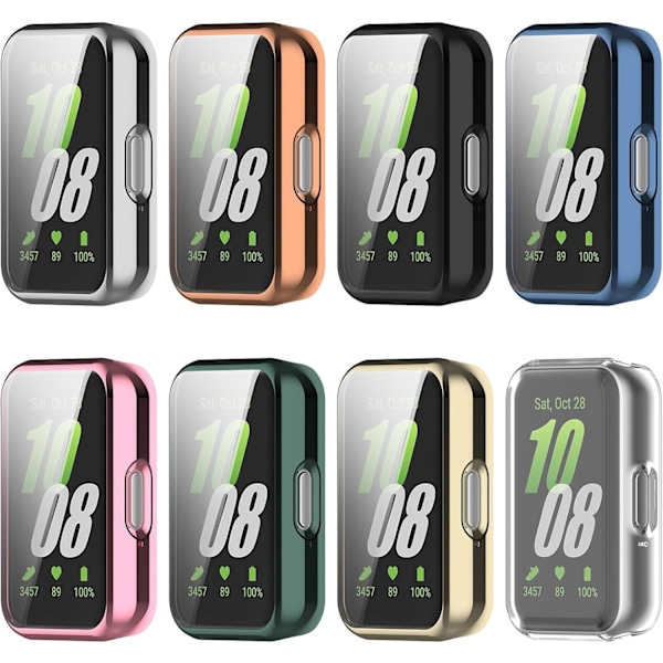 8-pack skärmskydd kompatibelt med Galaxy Fit 3 SM-R390 skal (ej för Galaxy Fit2/Galaxy Fit) Smartwatch Repskydd Fullt skydd