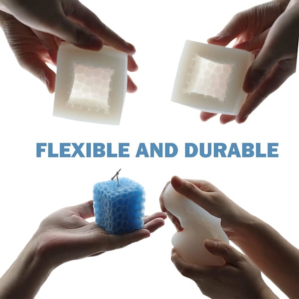 Honeycomb silikoneform 3D geometrisk firkantet kube