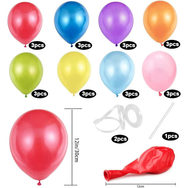 Färgglad ballongdekoration för 7:e födelsedagen (jätteballong i folie med nummer