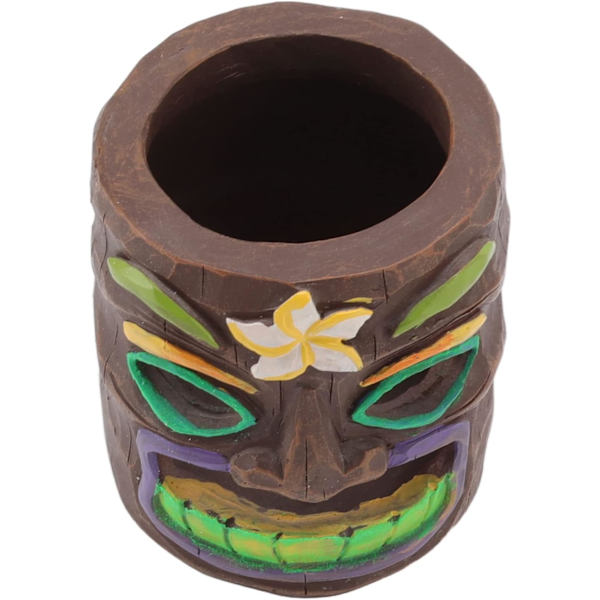 Tiki Totem pennhållare, nyhet fluorescerande harts Tiki Totem pennkopp, Tiki prydnad pennkopp för penna, penna, borste och kontorsmaterial Tiki dekoration Tiki Totem