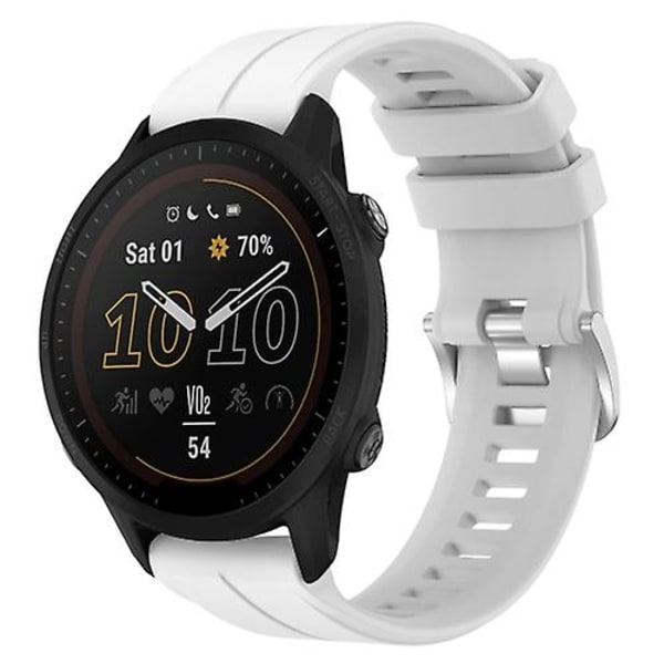 För Garmin Forerunner 955 22mm enfärgat silikonarmband LBR White