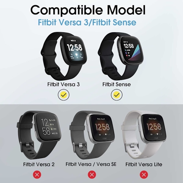Stretchigt armband kompatibelt med Fitbit Versa 3/Fitbit Sense