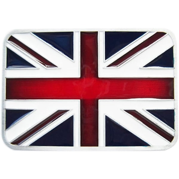 Bæltespænde med britisk flag i zinklegering