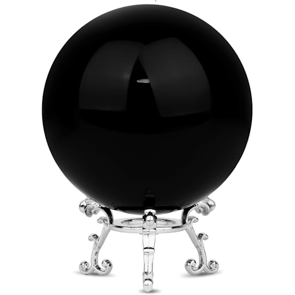 80mm/3,15\" Top K9 Kristallkula med stilren metallisk ställning och mikrofiberrengöring