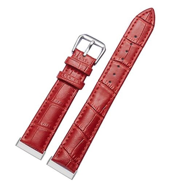 Universell krokodilskinnstextur äkta läderklockarmband för Fitbit Versa 3 / Sense GVB Red
