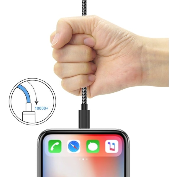 Micro USB-kabel Android-lader [6-pakning 5 fot] Nylonflettet hurtig