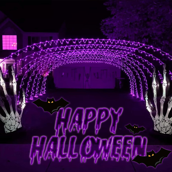 Lila Halloween-ljus utomhus, 2-pack vardera 33ft 100 LED-repbelysning inomhus, klara rep-fe-ljus batteridrivna med fjärrkontroll lila lila